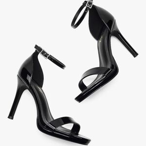 Sleek Black Patent Leather Heels